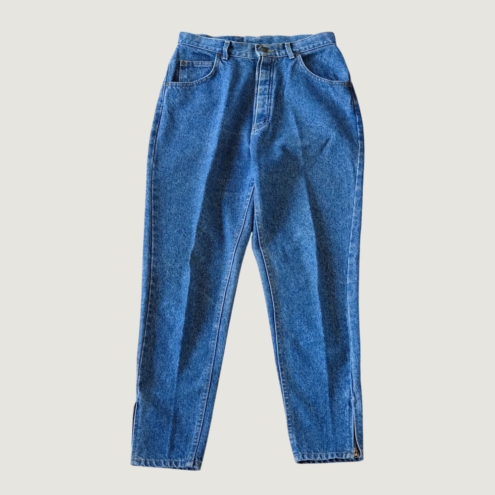 Lee Riders 90s Jeans Blue Cotton High‎ Waisted Ankle Zip Mom Jeans 10